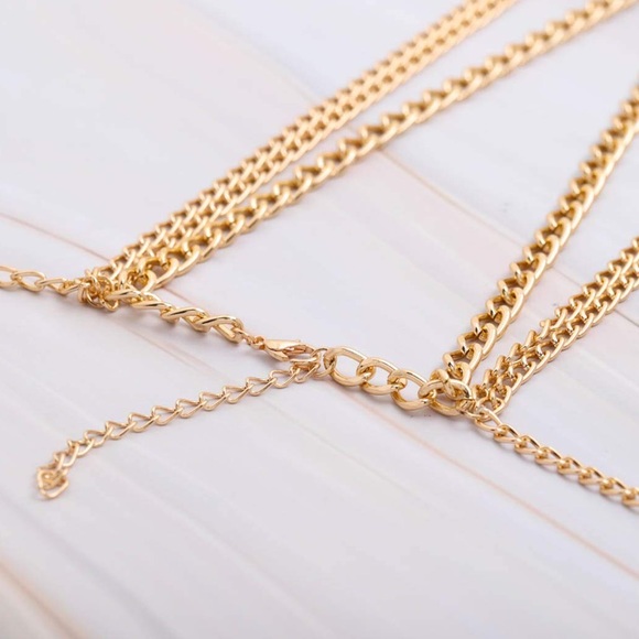 Boho Turquoise Body Chain Gold Crossover - Picture 5 of 6